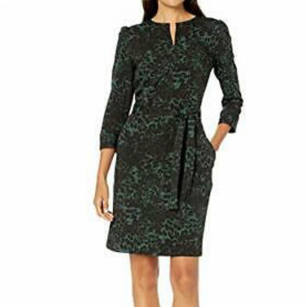 Lark & Ro Women's Florence 3/4 puff sleeved dress